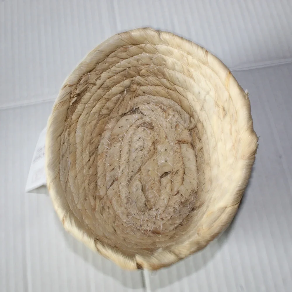 Birch + Vine Woven Basket Small Oval Natural Straw Boho Decor 6.3x5in Mexico NWT